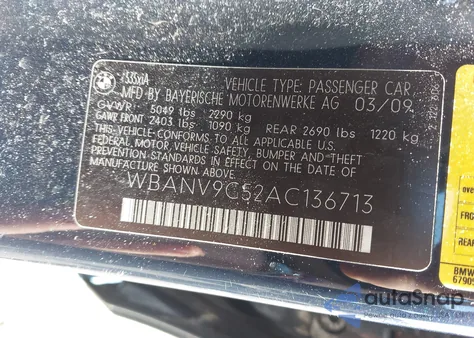 2010 BMW 535I xDrive from USA, damaged, VIN WBANV9C52AC136713